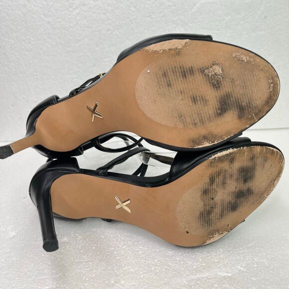 Brian Atwood X Express Gold Bar Wrap Around Heeled Sandals Women’s 8 #713 - Picture 10 of 12